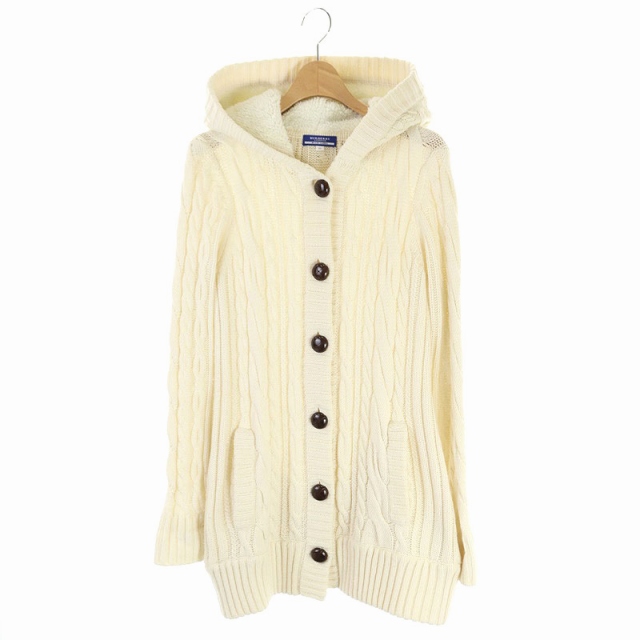 BURBERRY BLUE LABEL バーバリーブルーレーベル ケーブルニット 美品 バーバリーブルーレーベル 38 M 太ケーブルニット ざっくりニット