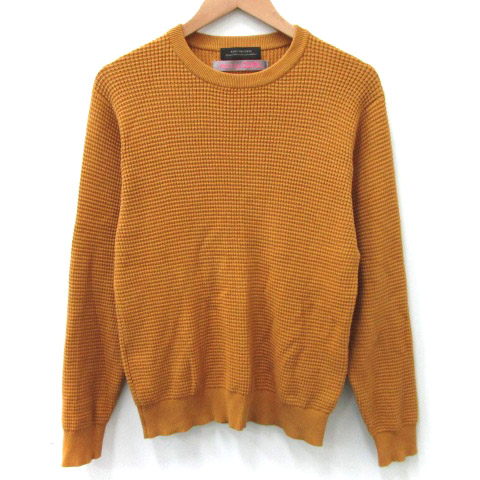 ナノユニバース Nano Universe 19aw Yarn By Cofil ニット セーター クルーネック ワッフル 長袖 茶 マスタード S Fk メンズ 169 ベクトルパーク