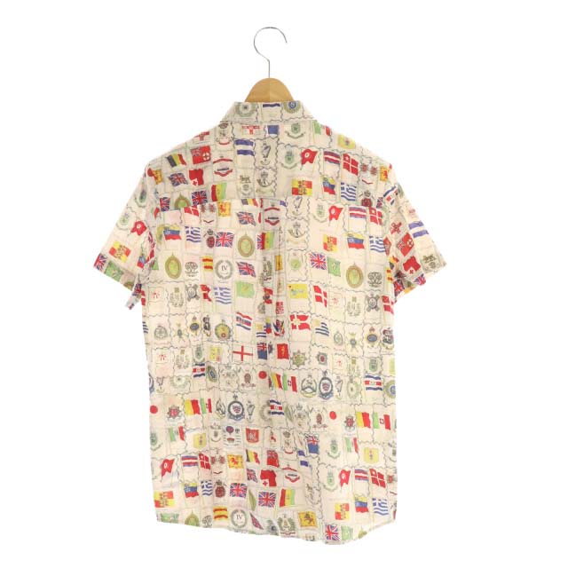 ポールスミス PAUL SMITH ブラウス シャツ 半袖 総柄 国旗柄 40 マルチ  