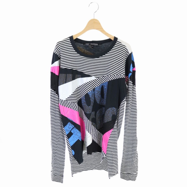 ナイキ Nike ヴィンティ アンドリュース Vinti Andrews リメイク Tシャツ カットソー ロンt 長袖 変形 ボーダー M 黒 白 マルチカラー ブラック ホワイト Cm メンズ 169 ベクトルパーク