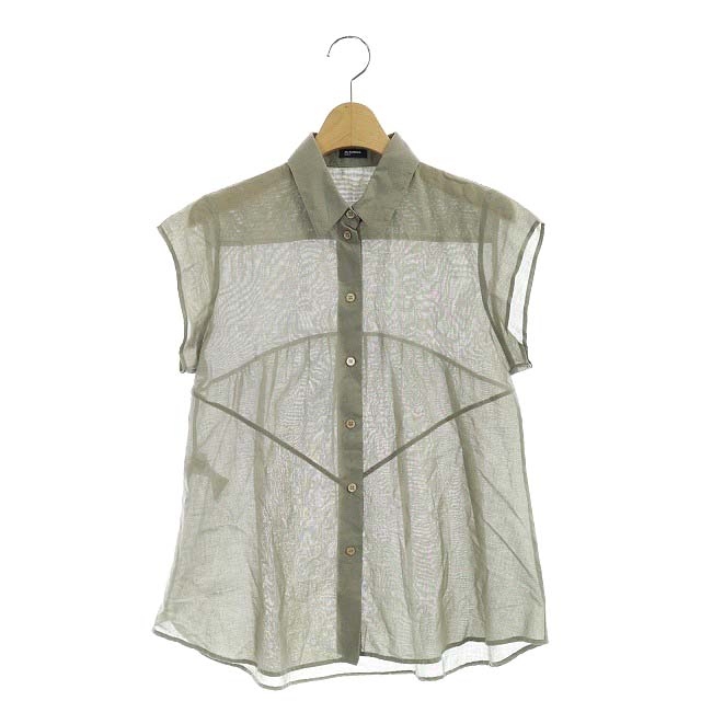 ジルサンダー Jil Sander Navy ブラウス シャツ 半袖 Aライン コットン 32 カーキ レディース 169 ベクトルパーク