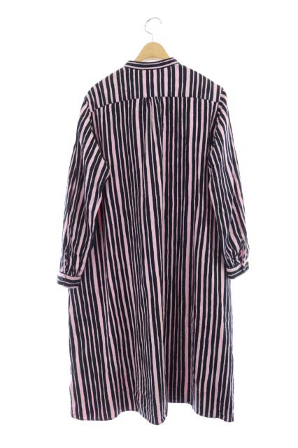 マリメッコ Marimekko ユニクロ Uniqlo ワンピース ひざ丈 長袖 ストライプ 160 ピンク 黒 ブラック Df キッズ 169 ベクトルパーク