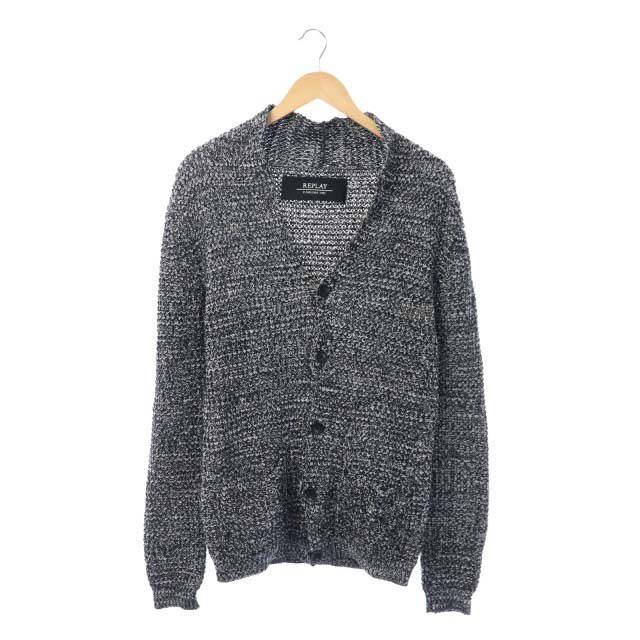 リプレイ Replay ニット コットン カーディガン 長袖 ショールカラー S 黒 白 ブラック ホワイト メンズ 169 ベクトルパーク リプレイ Replay ニット コットン カーディガン 長袖 ショールカラー S 黒 白 ブラック ホワイト メンズ 169 ベクトルパーク