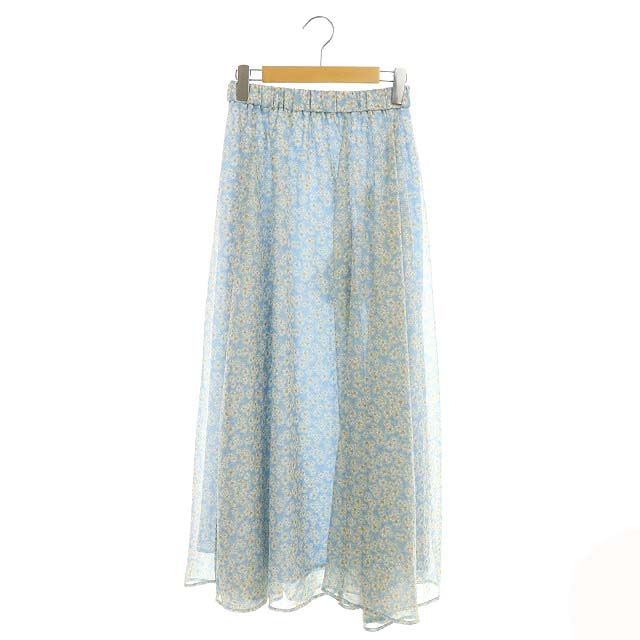 未使用品 アーバンリサーチ サニーレーベル Urban Research Sonny Label 19aw 小花柄シフォンスカート フレアスカート ロング 花柄 F 水色 白 黄 ライトブルー ホワイト イエロー Df レディース 169 ベクトルパーク