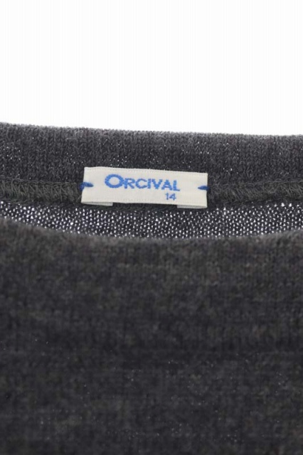 オーチバル Orcival オーシバル ニット ワンピース 七分袖 ミニ ボーダー ウール 14 グレー 白 ホワイト レディース 169 ベクトルパーク