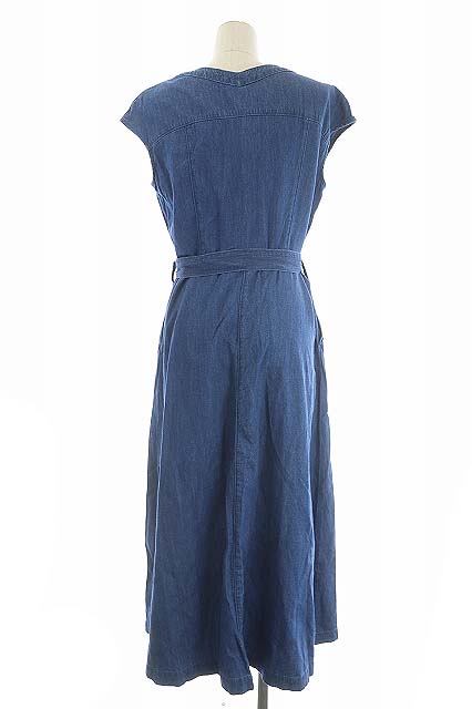バンヤードストーム Barnyardstorm デニム ワンピース ノースリーブ ロング フレア ベルト付き 1 青 インディゴ Cm レディース 169 ベクトルパーク