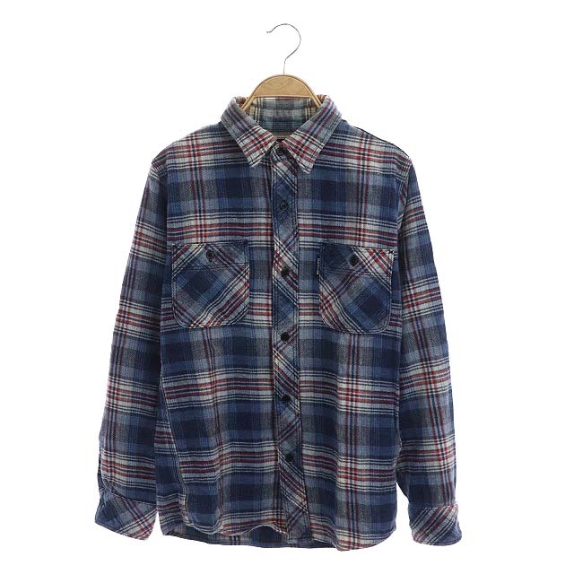 ブルーブルー Blue Blue シャツ 長袖 ネルシャツ チェック 前開き 1 青 赤 白 Cm メンズ 169 ベクトルパーク