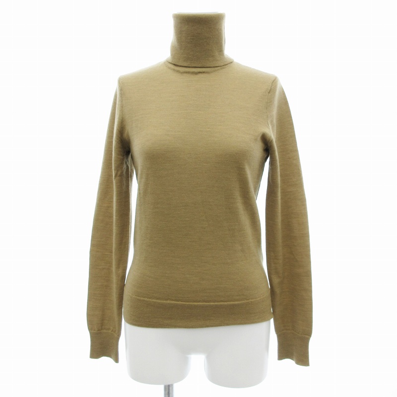 POLO LAUREN ベージュ ニット タートルネック サイドスリットポンチョ POLO LAUREN ベージュ ニット タートルネック サイドスリット