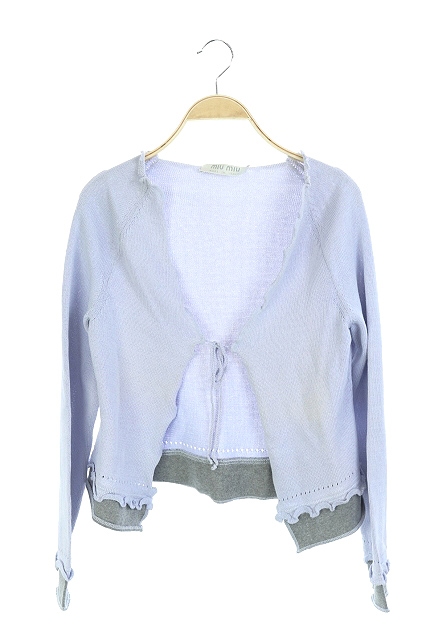 miu miu ライトブルー ニットカーディガン