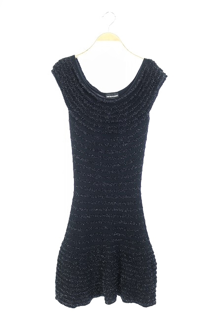 EMPORIO ARMANI膝丈ワンピース エンポリオアルマーニ EMPORIO ARMANI ワンピース 膝丈 ボーダー ラメ