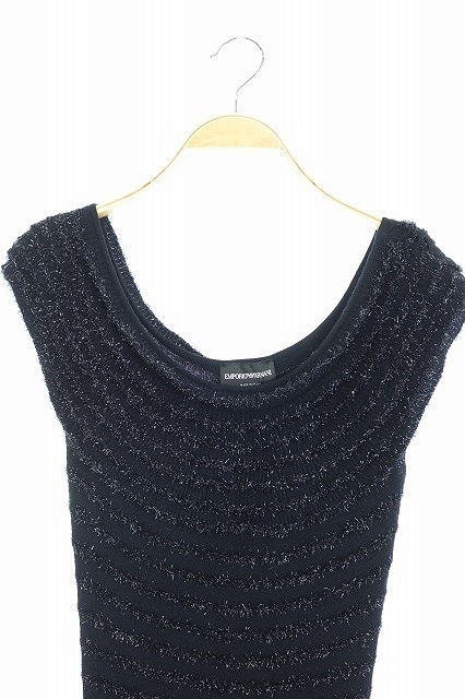 EMPORIO ARMANI膝丈ワンピース エンポリオアルマーニ EMPORIO ARMANI ワンピース 膝丈 ボーダー ラメ