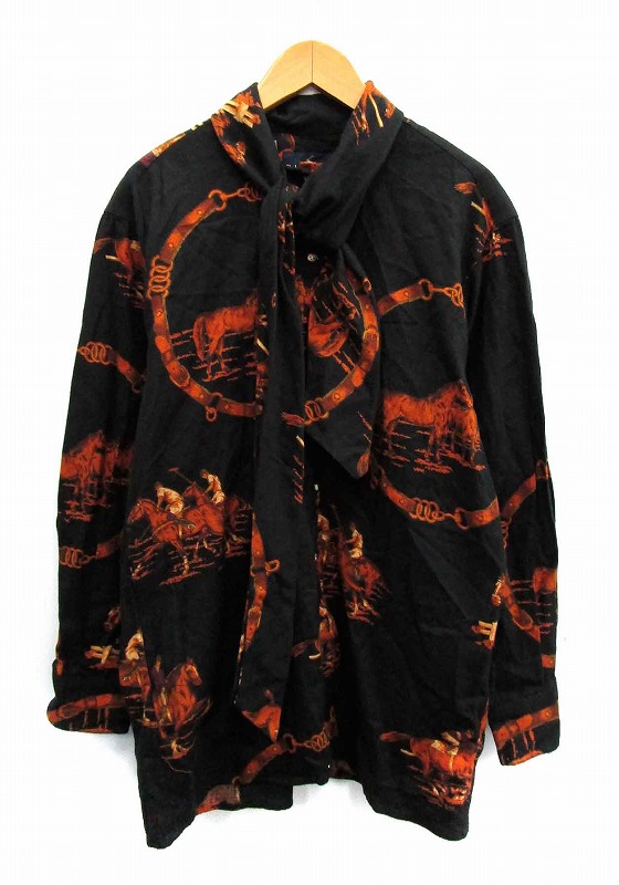 ラルフローレン RALPH LAUREN シャツ 総柄 長袖 9 黒 茶 /KN CA13 レディース 169-301808170440 | ベクトルパーク ラルフローレン RALPH LAUREN シャツ 総柄 長袖 9 黒 茶 /KN CA13 レディース 169-301808170440 | ベクトルパーク