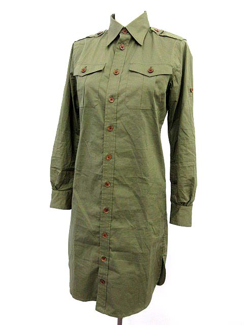 ラルフローレン Ralph Lauren シャツ ワンピース 長袖 5 カーキ G レディース 169 ベクトルパーク