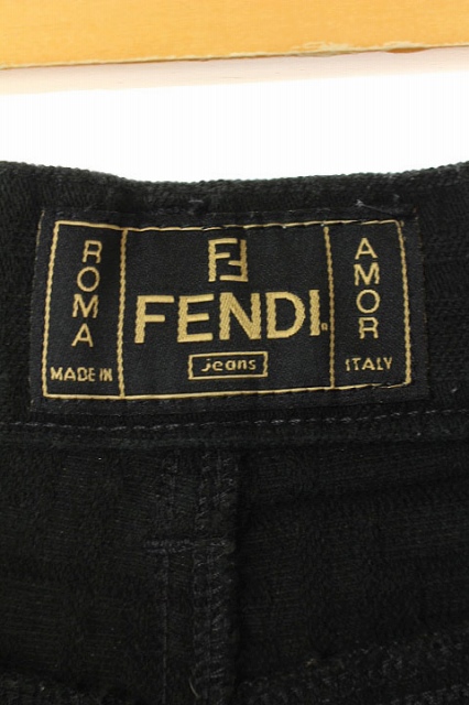 フェンディ FENDI パンツ ストレート 総柄 I44 黒 /HA レディース 169 