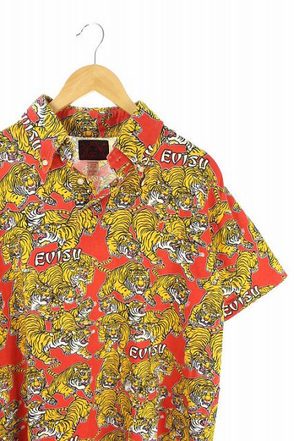 EVISU メンズM 38 ポロシャツ　Tシャツ　総柄　戎　グラフィック　エビス EVISU メンズM 38 ポロシャツ Tシャツ 総柄 戎 グラフィック