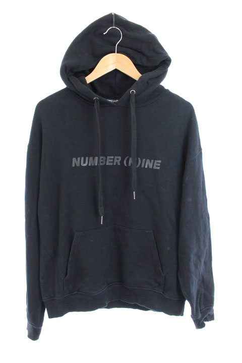 ナンバーナイン NUMBER (N)INE DENIM パーカー プルオーバー 長袖 S 黒  