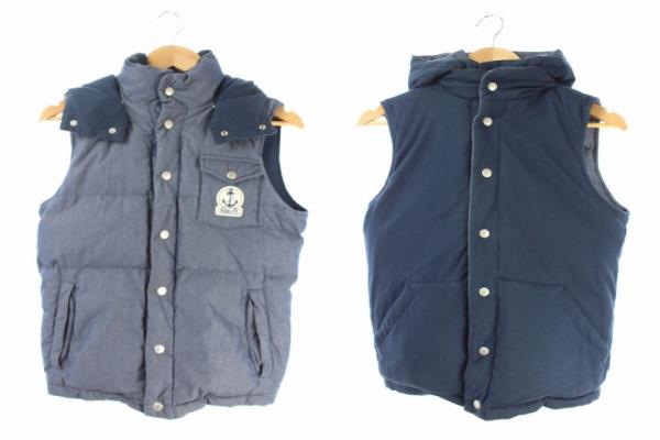 フィデリティ Fidelity ベスト ダウン リバーシブル S 紺 Df メンズ