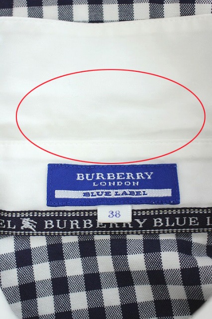 バーバリーブルーレーベル ギンガムチェック柄 パフスリーブ シャツ バーバリーブルーレーベル BURBERRY BLUE LABEL ブラウス シャツ