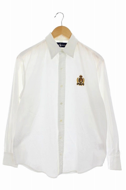 ラルフローレン RALPH LAUREN シャツ 長袖 ワッペン 11 白 /MY 