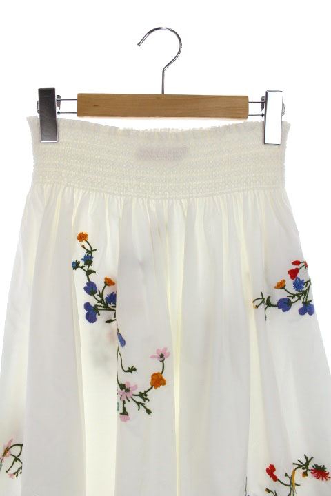 トリーバーチ Tory Burch スカート フレア 膝丈 花柄 刺繍 Xs 白 Ao レディース 169 ベクトルパーク