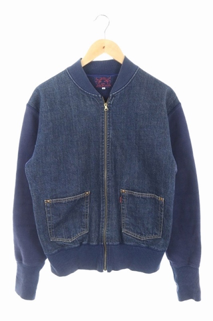 エヴィス EVISU YAMANE ブルゾン デニム スウェット 切替 38 紺 /MN