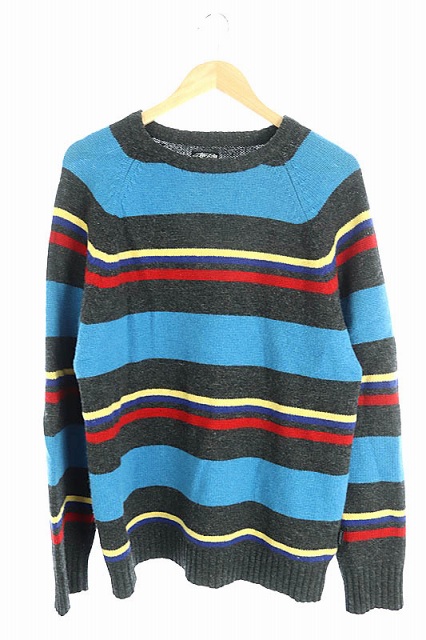 ステューシー STUSSY ニット セーター ボーダー 長袖 XL グレー /HA 