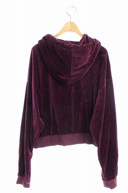 Stussy バーガンディ ジップアップジャケット ベロア ベルベット