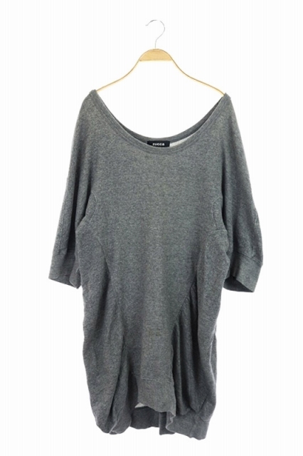 ズッカ Zucca ワンピース 膝丈 七分袖 スウェット地 M グレー Hh レディース 169 ベクトルパーク