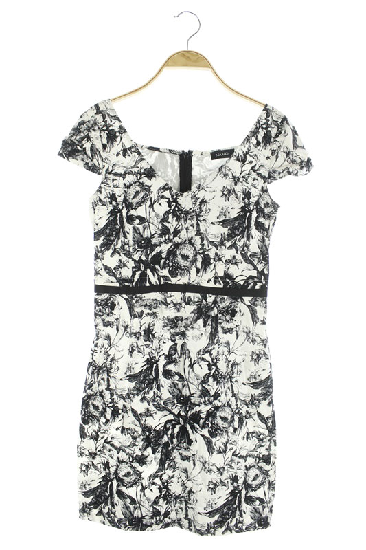 マックス コー Max Co ワンピース 半袖 花柄 ミニ 38 白 黒 Ao レディース 169 ベクトルパーク