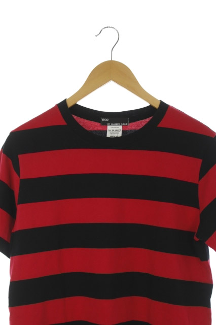 エヌエヌバイナンバーナイン N N By Number N Ine Tシャツ カットソー 半袖 ボーダー 3 赤 黒 Ao メンズ 169 ベクトルパーク