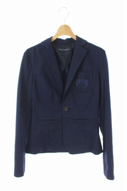 ラルフローレン Ralph Lauren ジャケット テーラード 背抜き 胸ポケット 刺繍 2 紺 Aa レディース 169 301907220051 ベクトルパーク