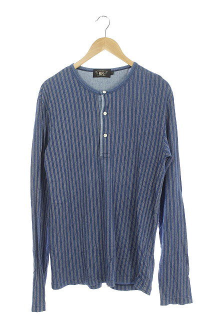 ダブルアールエル RRL カットソー Tシャツ ヘンリーネック ストライプ 