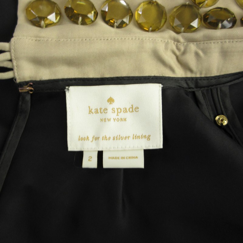 ケイトスペード KATE SPADE タイトワンピース ノースリーブ ビジュー 