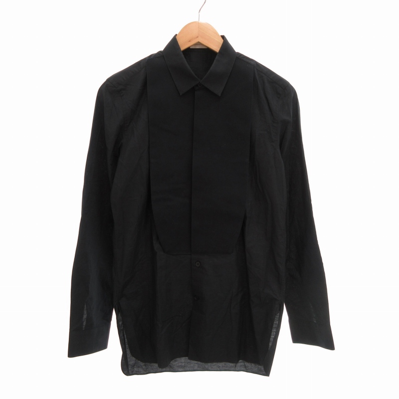 バレンシアガ BALENCIAGA PARIS 切替 シャツ 長袖 カジュアル 38 M 黒 