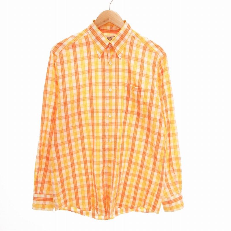 HERMES エルメス　BD ボタンダウン シャツ Old HERMES BD Shirt Made in France - メルカリ