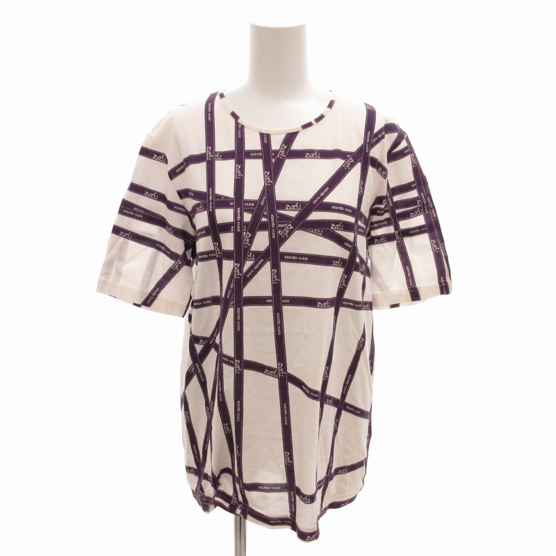 エルメス HERMES マルジェラ期 ボルデュック リボン柄 Tシャツ クルー