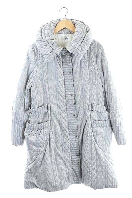 ロンシャン LONGCHAMP コート 中綿 ジップアップ L グレー /KN  