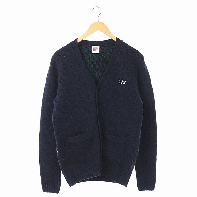 ラコステ ライブ Lacoste L!VE カーディガン ニット カモフラ ウール 2 