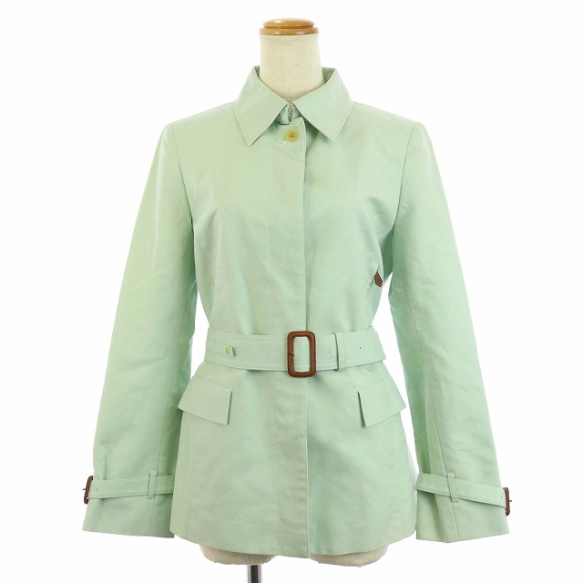 ポールスチュアート Paul Stuart ジャケット コート ステンカラー ショート ベルト付き 6 ミントグリーン レディース 169 ベクトルパーク