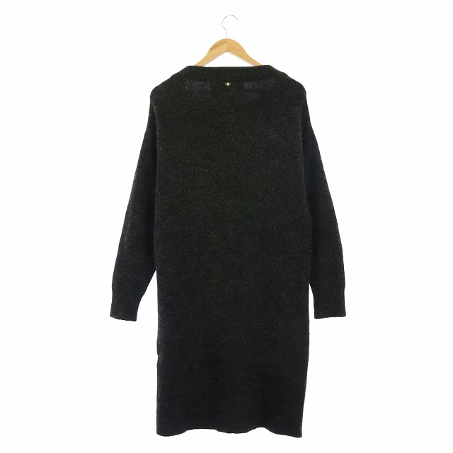 ナノユニバース Nano Universe Genuine Couture ニットワンピース 長袖 ロング 36 チャコール Ao レディース 169 ベクトルパーク