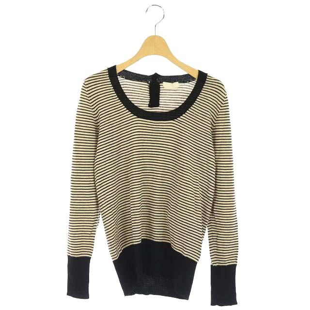 リバティーン Libertine ニット カットソー ボーダー 長袖 38 ベージュ 黒 Ao レディース 169 ベクトルパーク