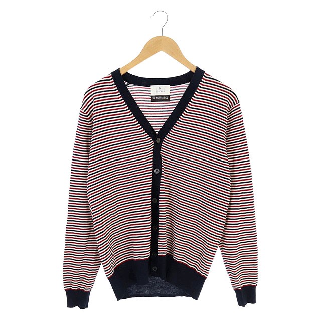 エディフィス Edifice ニットカーディガン ボーダー 長袖 46 赤 紺 白 Kn メンズ 169 ベクトルパーク