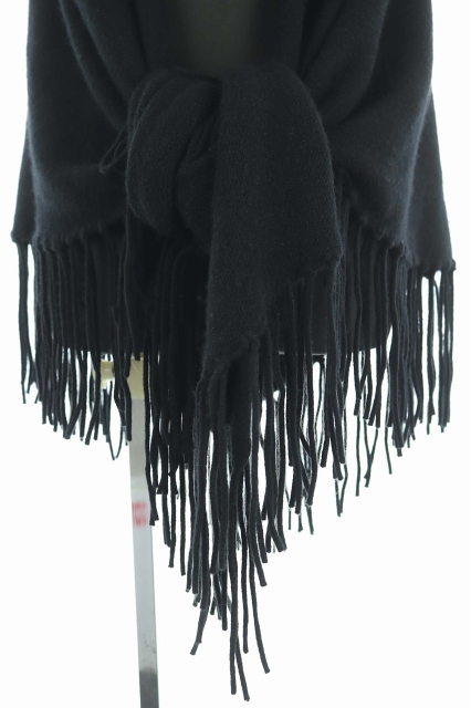 ジョセフ JOSEPH ニット ストール マフラー フリンジ カシミヤ F 黒  