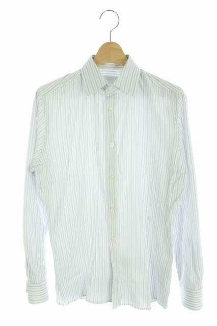 プラダ PRADA シャツ ストライプ 長袖 37 グレー /DF □OS メンズ 170 