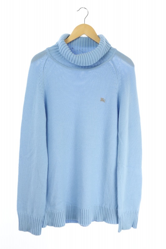 バーバリーブラックレーベル Burberry Black Label ニット セーター 長袖 タートルネック 3 水色 Hh Os メンズ 170 ベクトルパーク
