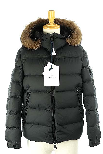 未使用品 モンクレール Moncler モンクレール Marque ジャケット ダウン ジップアップ フード ファー 0 黒 ブラック Rm Os メンズ 170 ベクトルパーク