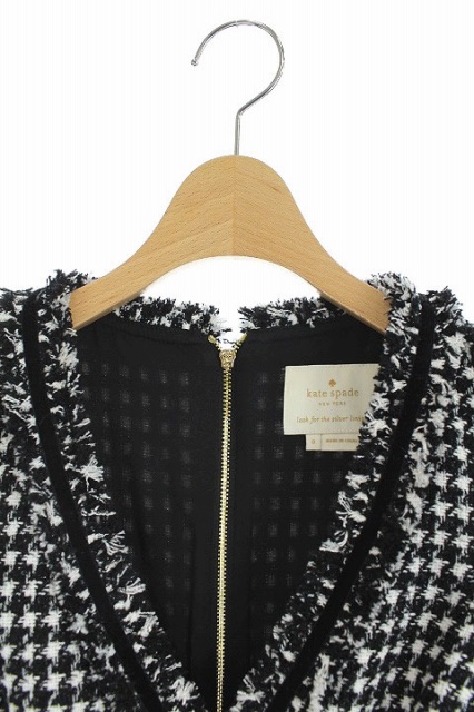 ケイトスペード KATE SPADE ワンピース ツイード ノースリーブ 台形  