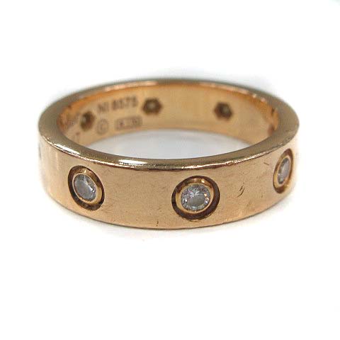 カルティエ Cartier ミニラブリング 指輪 K18YG フルダイヤ 750 47 7号 