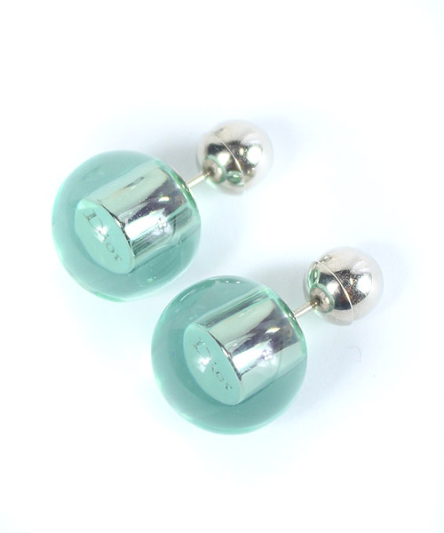 クリスチャンディオール Christian Dior ピアス クリア ロゴ  