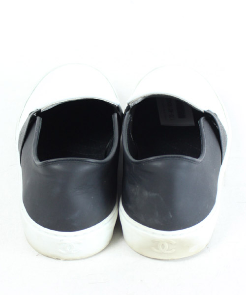 CHANEL スリッポン G31713 CHANEL シャネル バイカラー レザー スリッポン スニーカー 靴